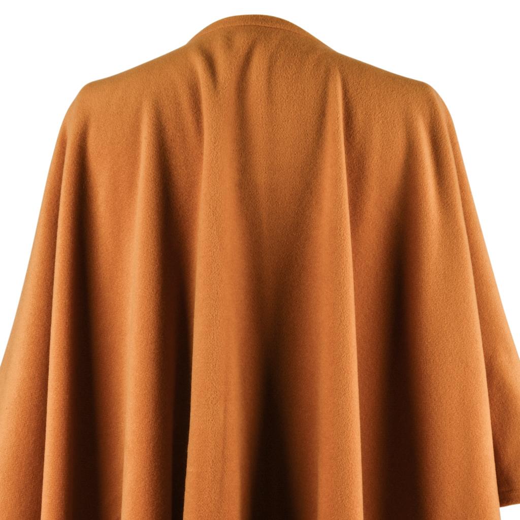 Women's Hermes Vintage Shawl Lush Leather Fringe Cashmere and Wool Poncho  For Sale