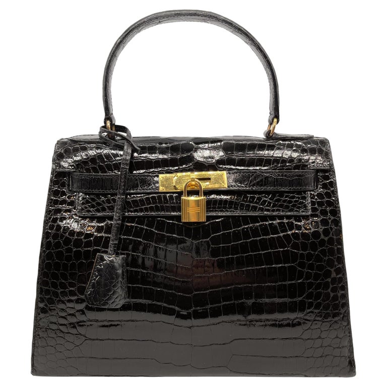 Hermès Birkin Limited Edition 25 Noir (Black) Touch Alligator Mississippi  Matte Gold Hardware