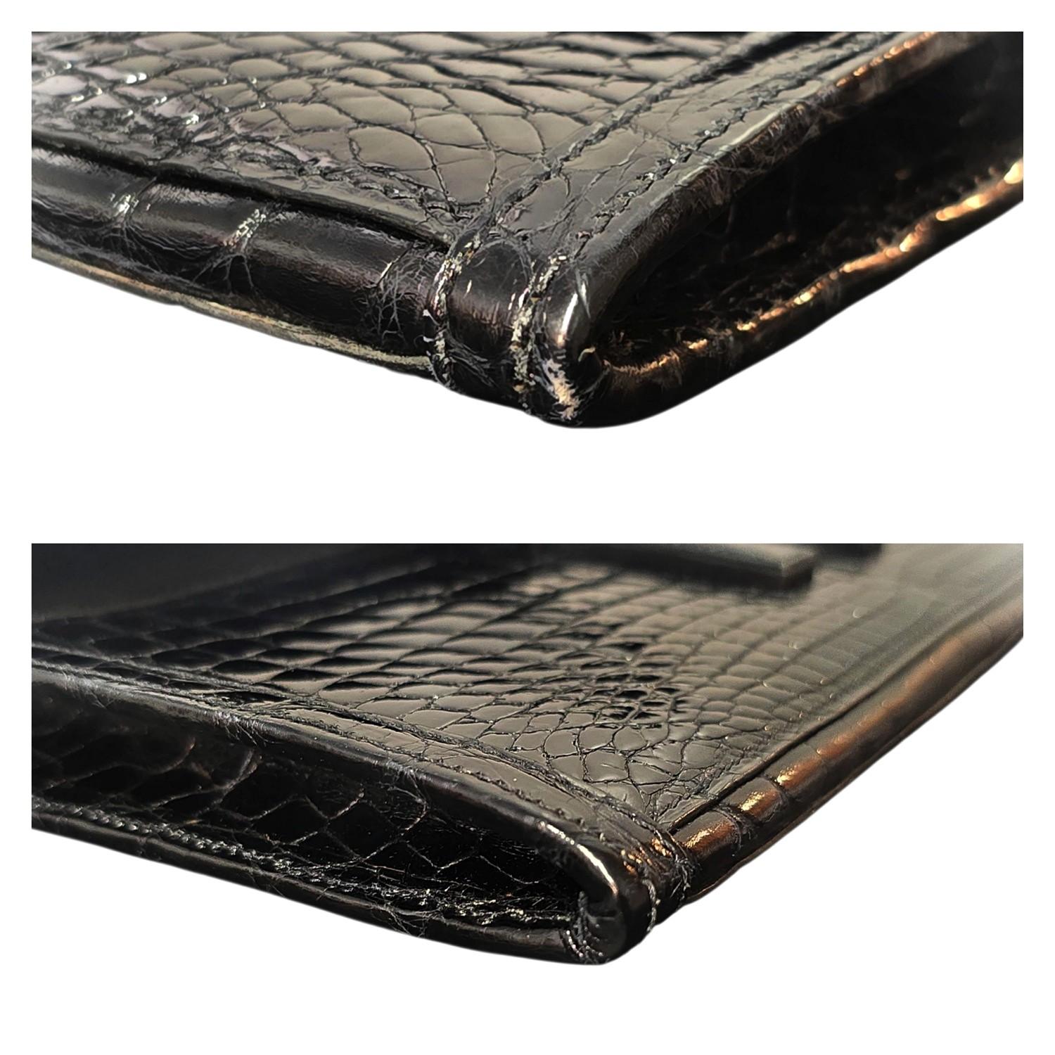 Hermès Vintage Glänzend Niloticus Krokodil Jige Elan 29 Clutch im Angebot 8