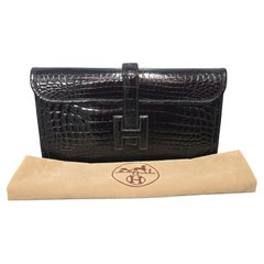 Hermès Vintage Glänzend Niloticus Krokodil Jige Elan 29 Clutch