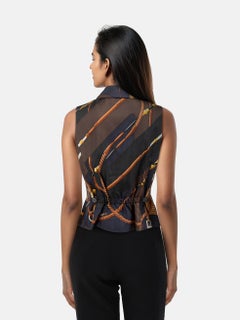 Hermès Vintage Silk Chic Clac Vest Size L