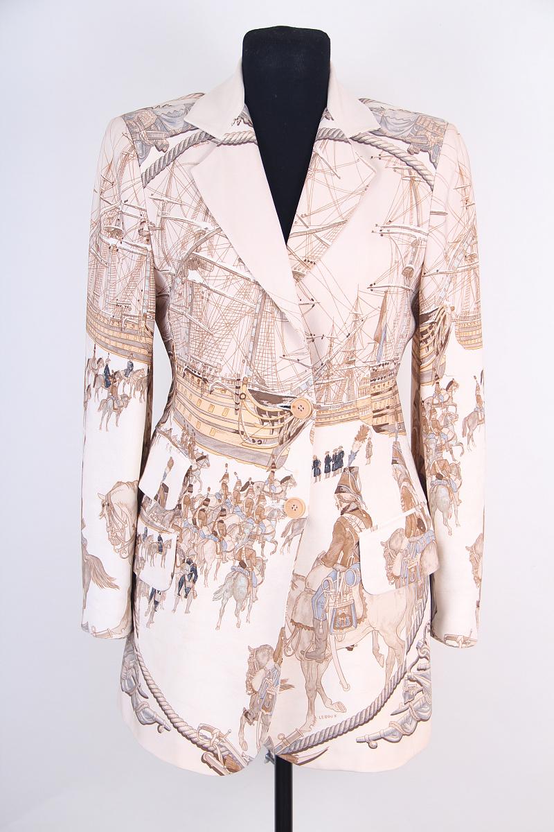 Hermes vintage silk jacket For Sale 5