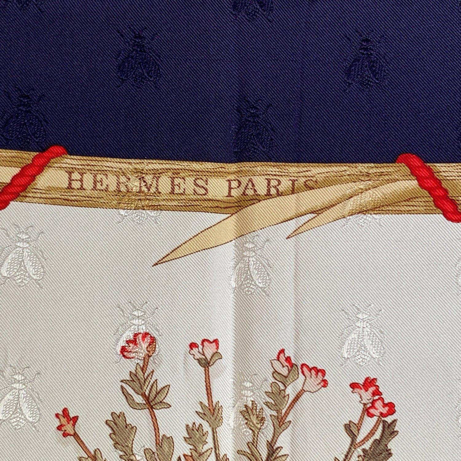 Hermes Vintage Silk Jacquard Scarf Herbier de Gavarnie 1970 De La Perriere 5
