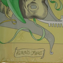 Hermes Vintage Silk Jacquard Scarf Le Carnaval de Venise 1993 Watrigant