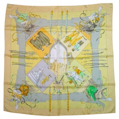 Hermes Vintage Silk Jacquard Scarf Le Carnaval de Venise 1993 Watrigant