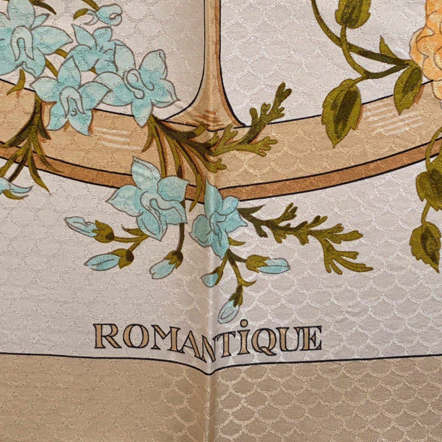 Women's Hermes Vintage Silk Jacquard Scarf Romantique 1981 Maurice Tranchant