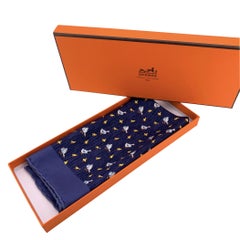 Hermes Vintage Silk Pocket Square or Neck Scarf Duck and Duckling