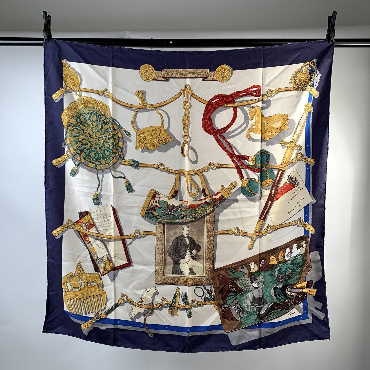 Hermes Vintage Silk Scarf 1992 Memoires D'Hermes Cathy Latham In Good Condition In Rome, Rome