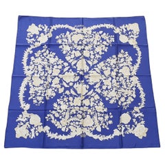Hermès Vintage Silk Scarf Aladin Francoise Heron Blue 90 cm