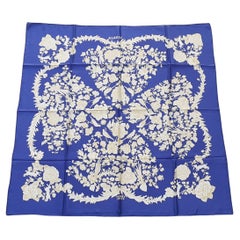 Hermès Vintage Seidenschal Aladin Francoise Heron Blau 90 cm