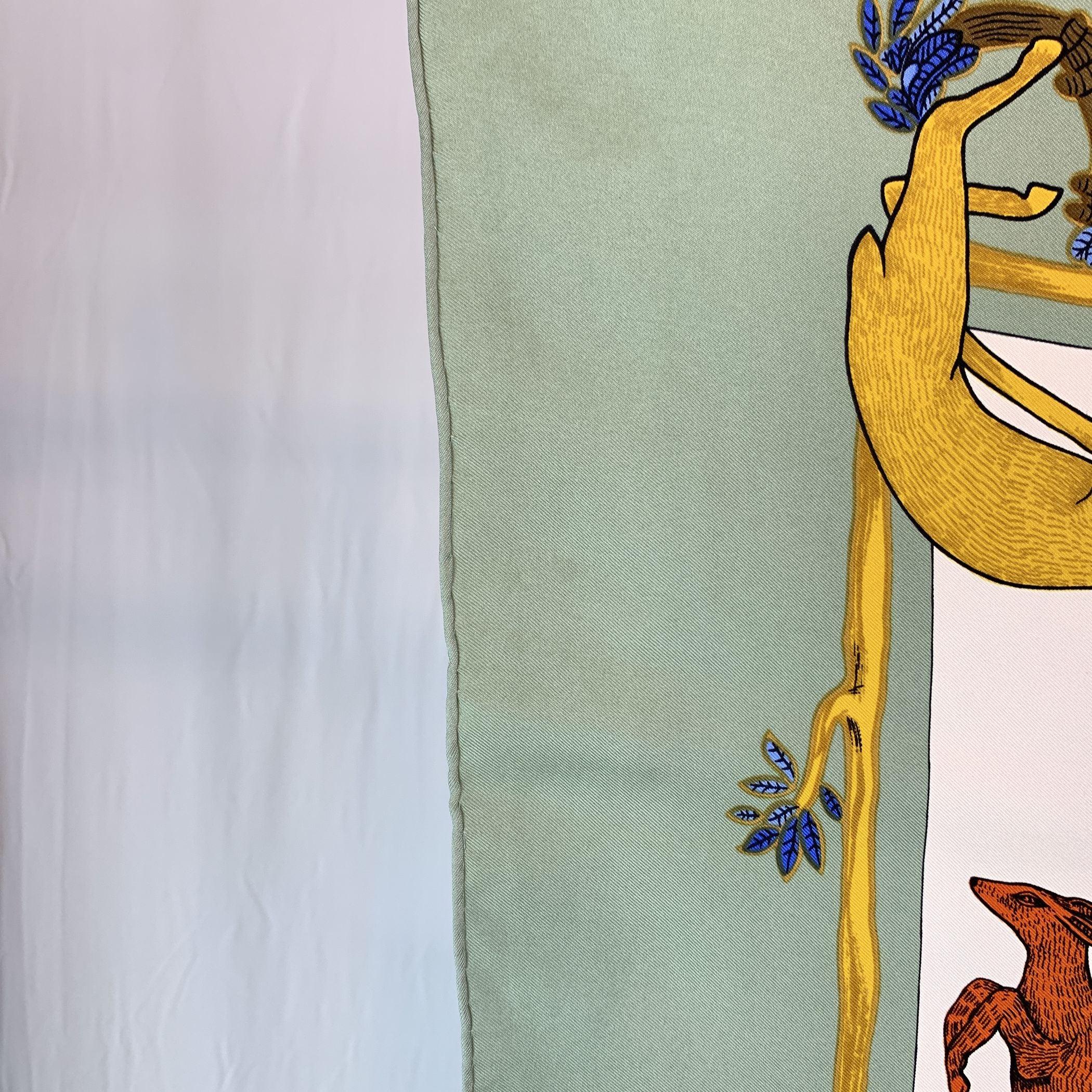 da uomo o donna Hermes Sciarpa di seta vintage Alfabeto III 1990 Annie Faivre Greene & Greene in vendita