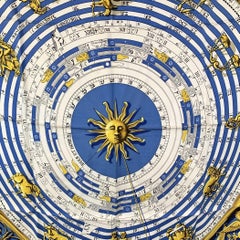 Hermes Vintage Silk Scarf Astrologie Dies et Hore 1963 Faconnet