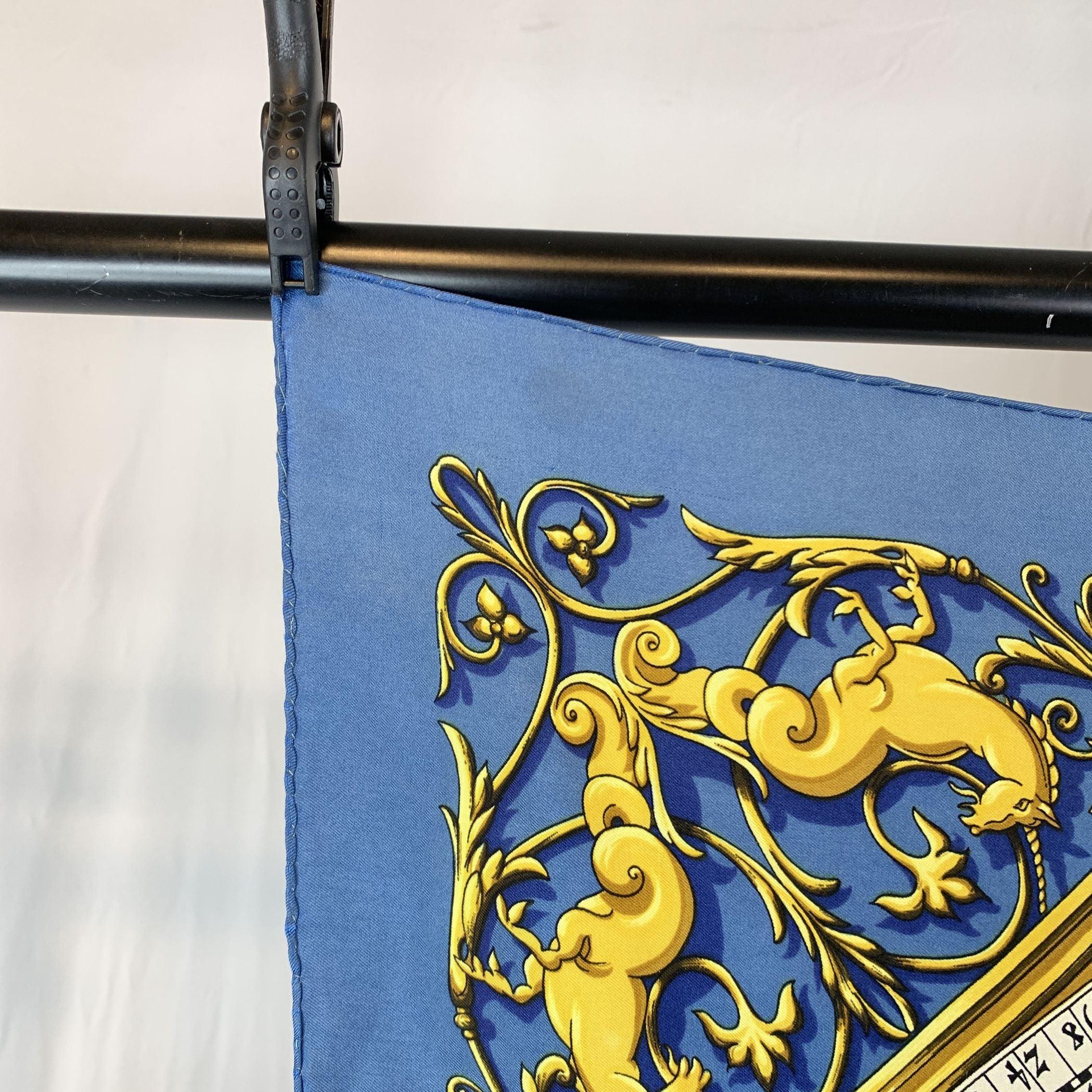 Hermes Vintage Silk Scarf Astrologie Dies et Hore 1963 Faconnet In Good Condition For Sale In Rome, Rome