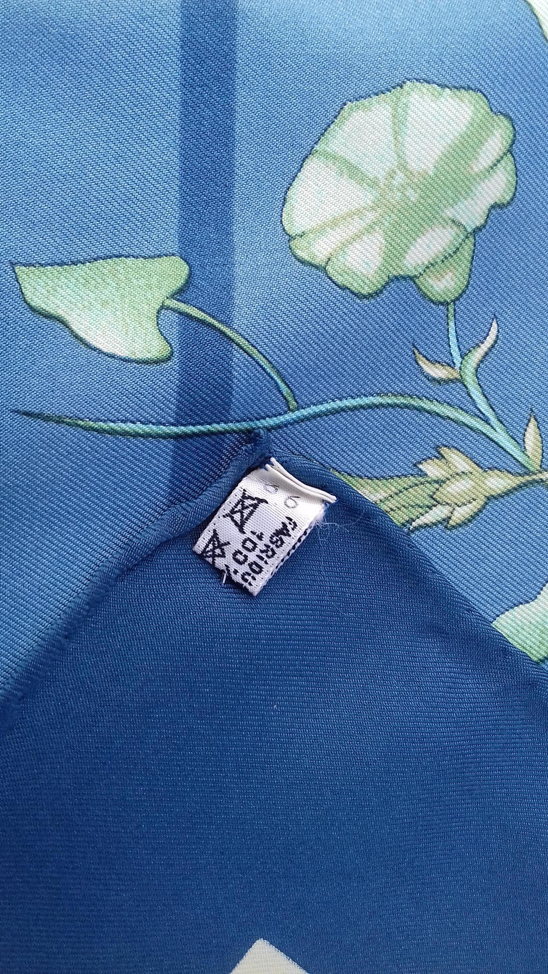 Hermès Vintage Silk Scarf Au Bois Dormant Blue Beige Stroppe 35 inches 5