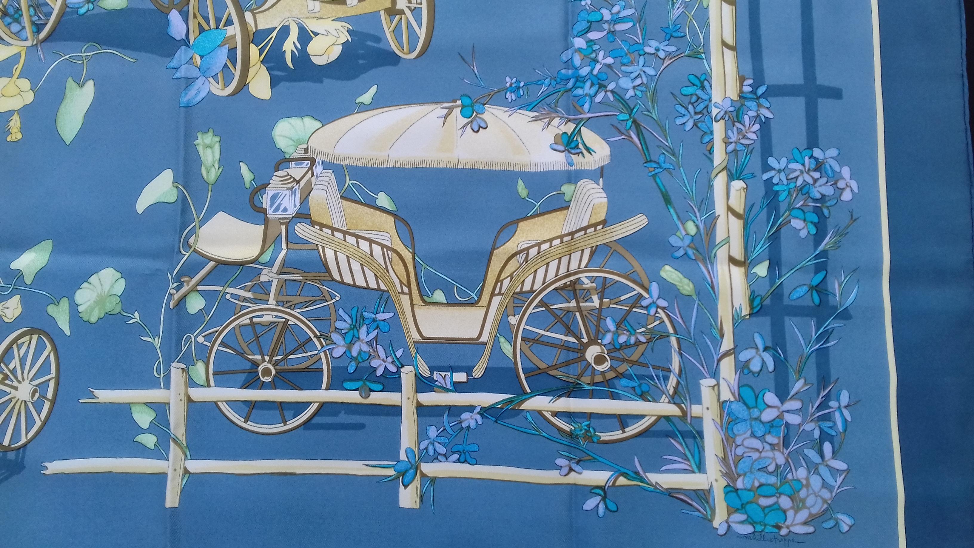 hermes blue silk scarf