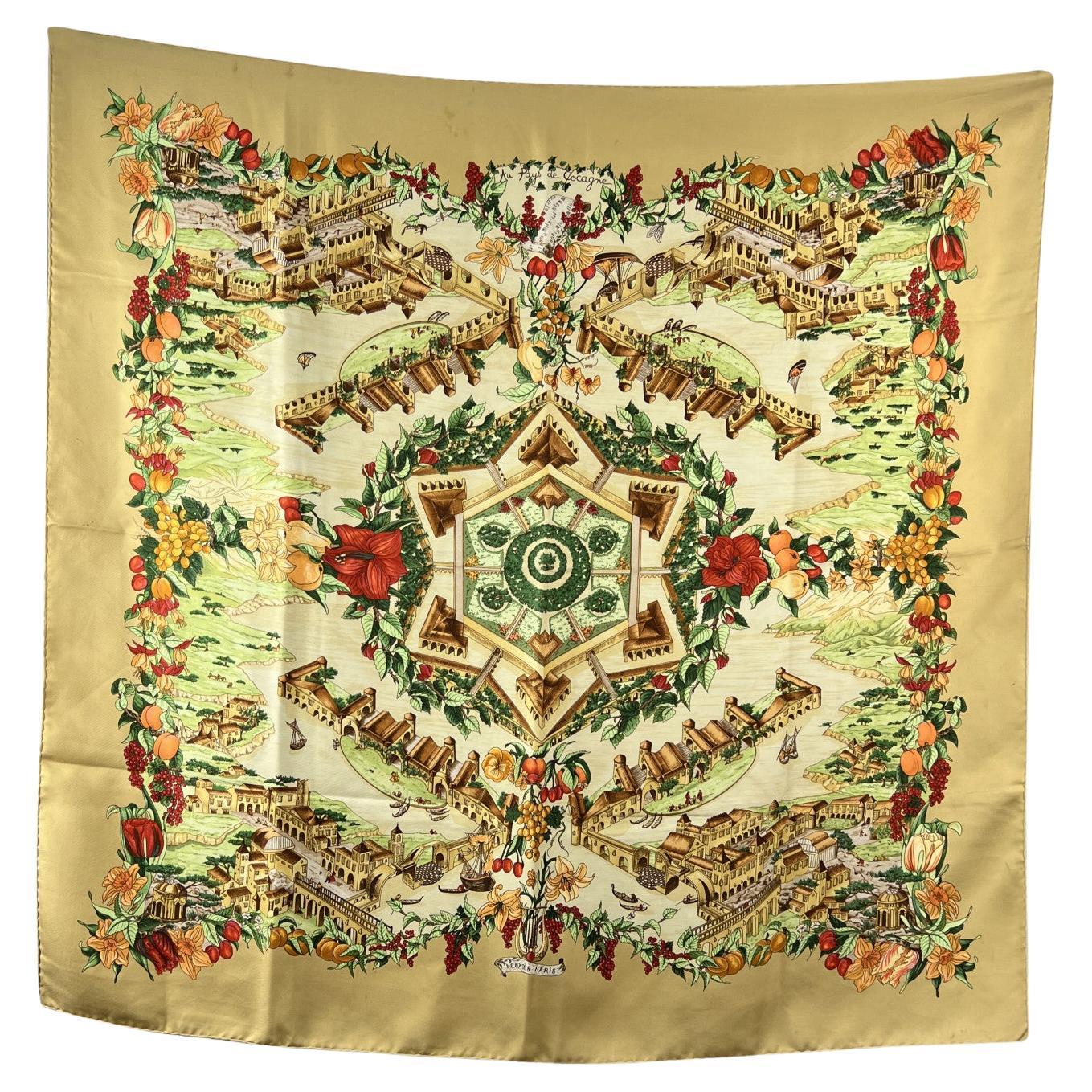 Hermes Vintage Silk Scarf Au Pays de Cocagne 2000 Zoe Pauwels