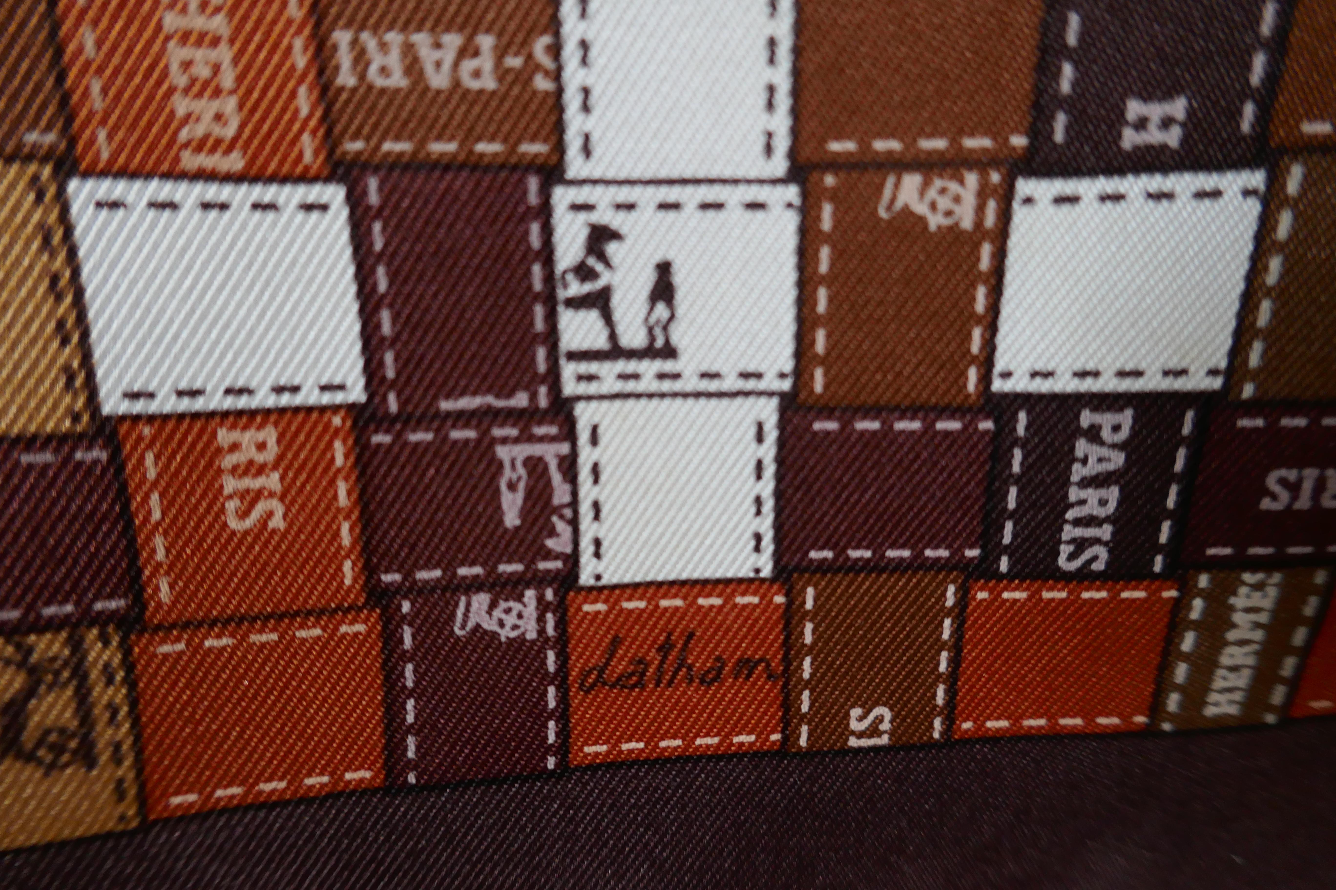 Hermes Vintage Silk Scarf “Bolduc Au Carré” by Caty Latham 3