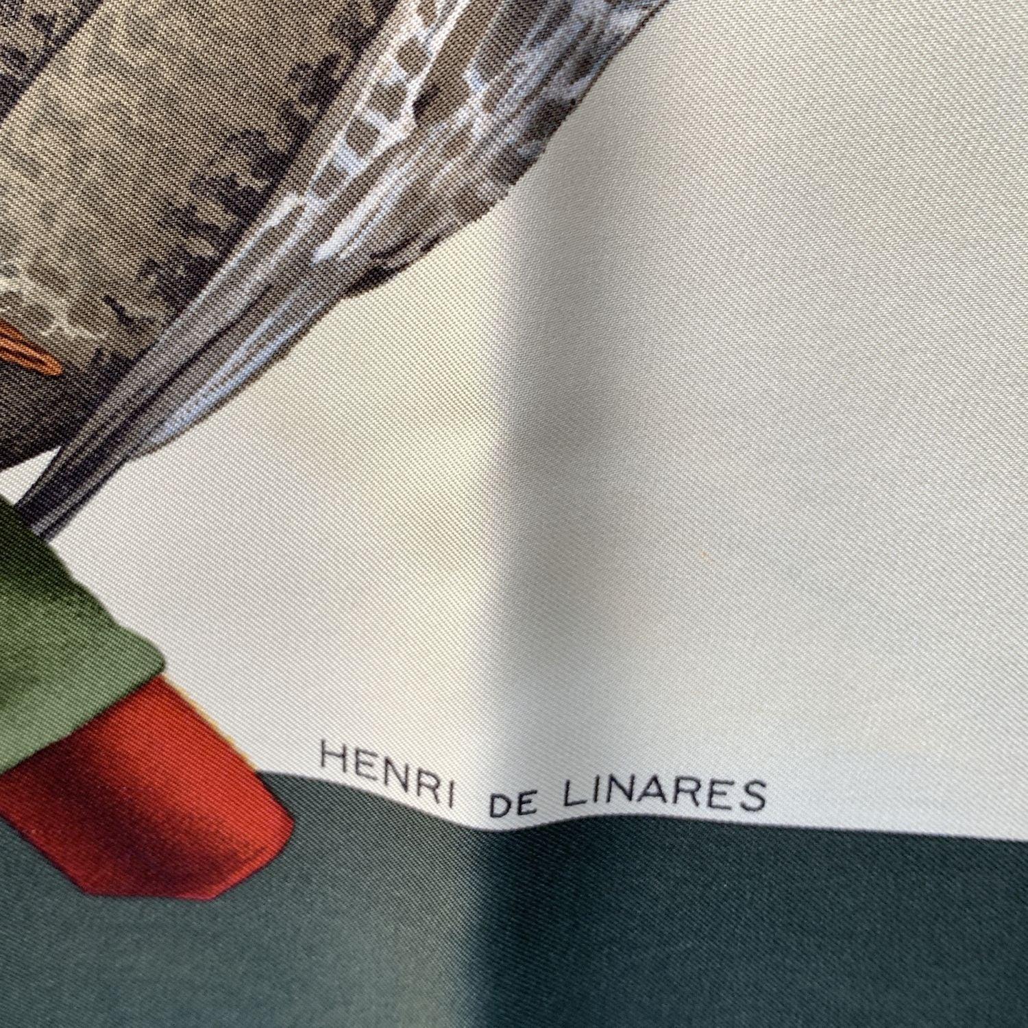 Hermes Vintage Silk Scarf Chasse a Vol 1962 De Linares 1