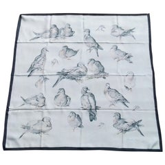 Hermès Vintage Silk Scarf Doves Tourterelles Xaviere de Poret 1st Issue 1956 1A