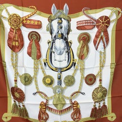 Hermes Vintage Silk Scarf Frontaux et Cocardes 1968 Caty Latham