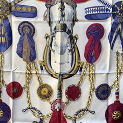 Hermes Vintage Silk Scarf Frontaux et Cocardes 1968 Caty Latham