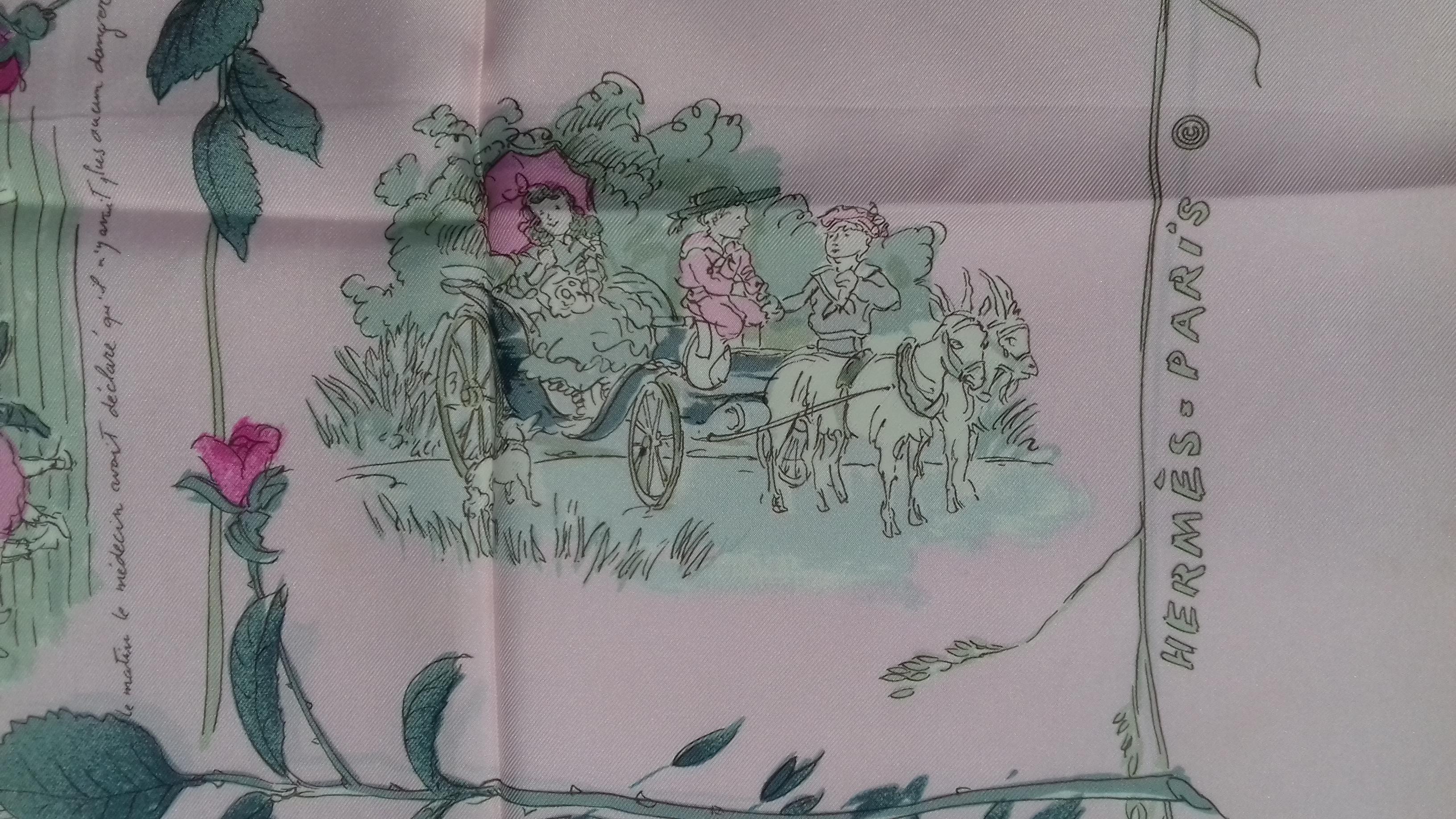 Hermès Vintage Silk Scarf La Comtesse de Segur Philippe Dumas 1982 2A 35' Rare 11