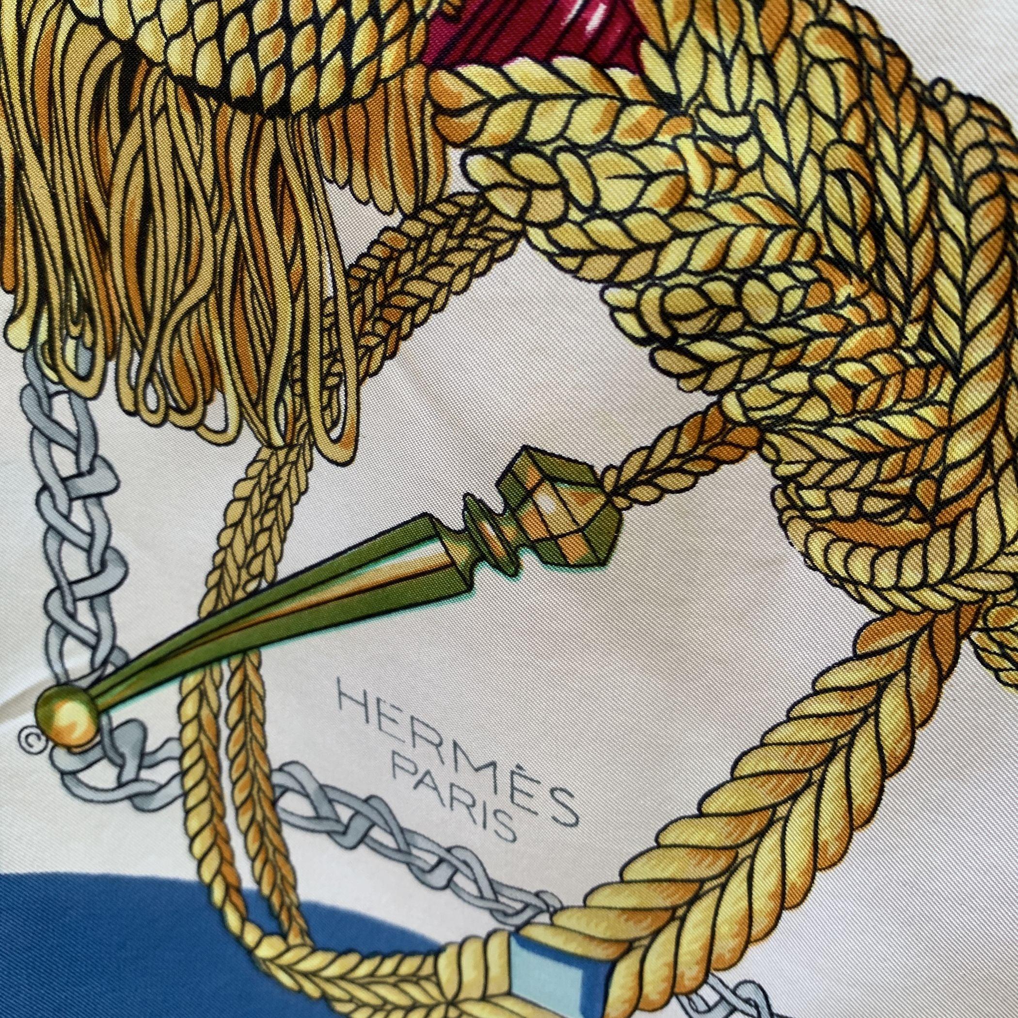 Women's Hermes Vintage Silk Scarf Le Timbalier by Francoise Heron 1961