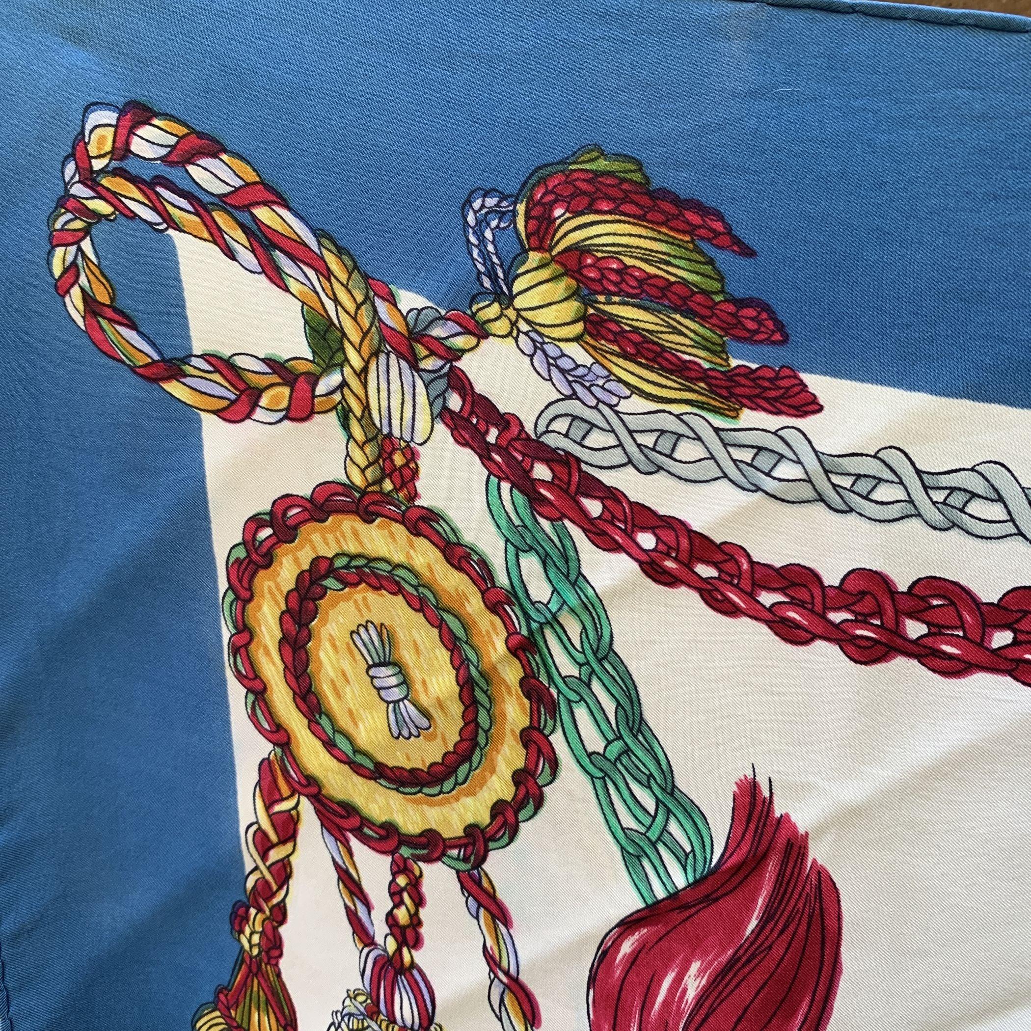 Hermes Vintage Silk Scarf Le Timbalier by Francoise Heron 1961 1