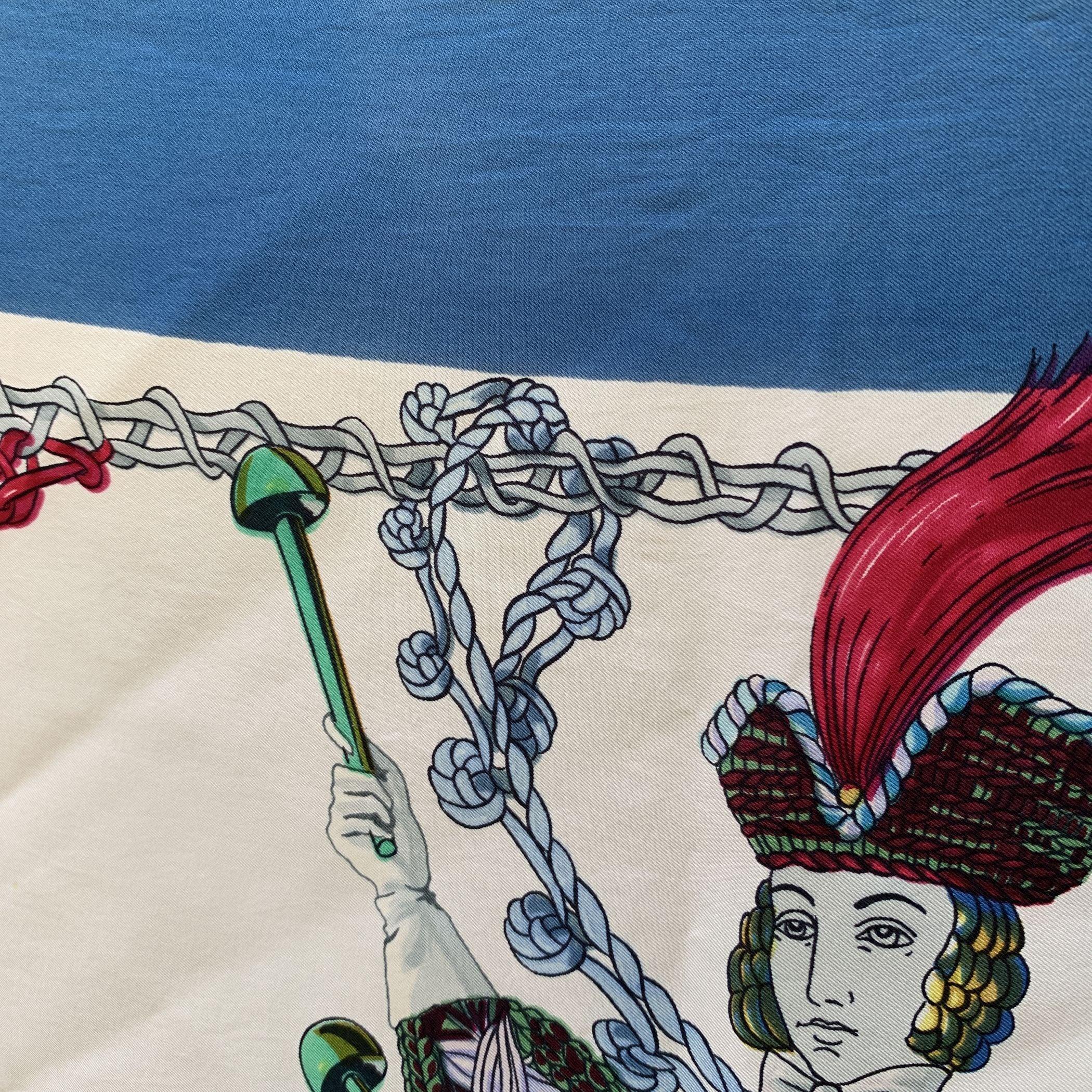 Hermes Vintage Silk Scarf Le Timbalier by Francoise Heron 1961 4