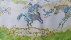 Hermès Vintage Silk Scarf Les Amazones Philippe Dumas 1978 Rodeo Amazons Texas
