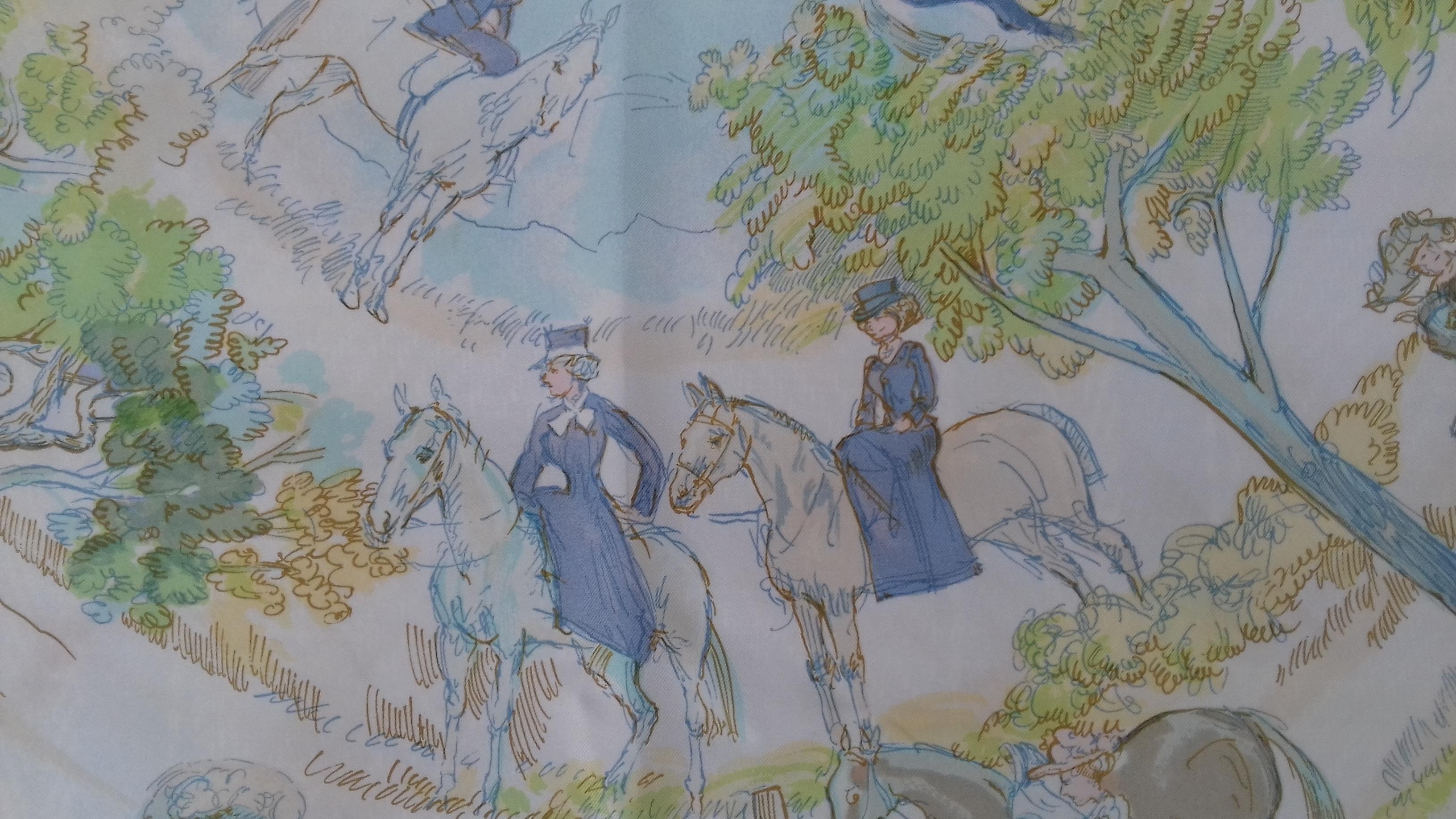 Hermès Vintage Silk Scarf Les Amazones Philippe Dumas 1978 Rodeo Amazons Texas 4