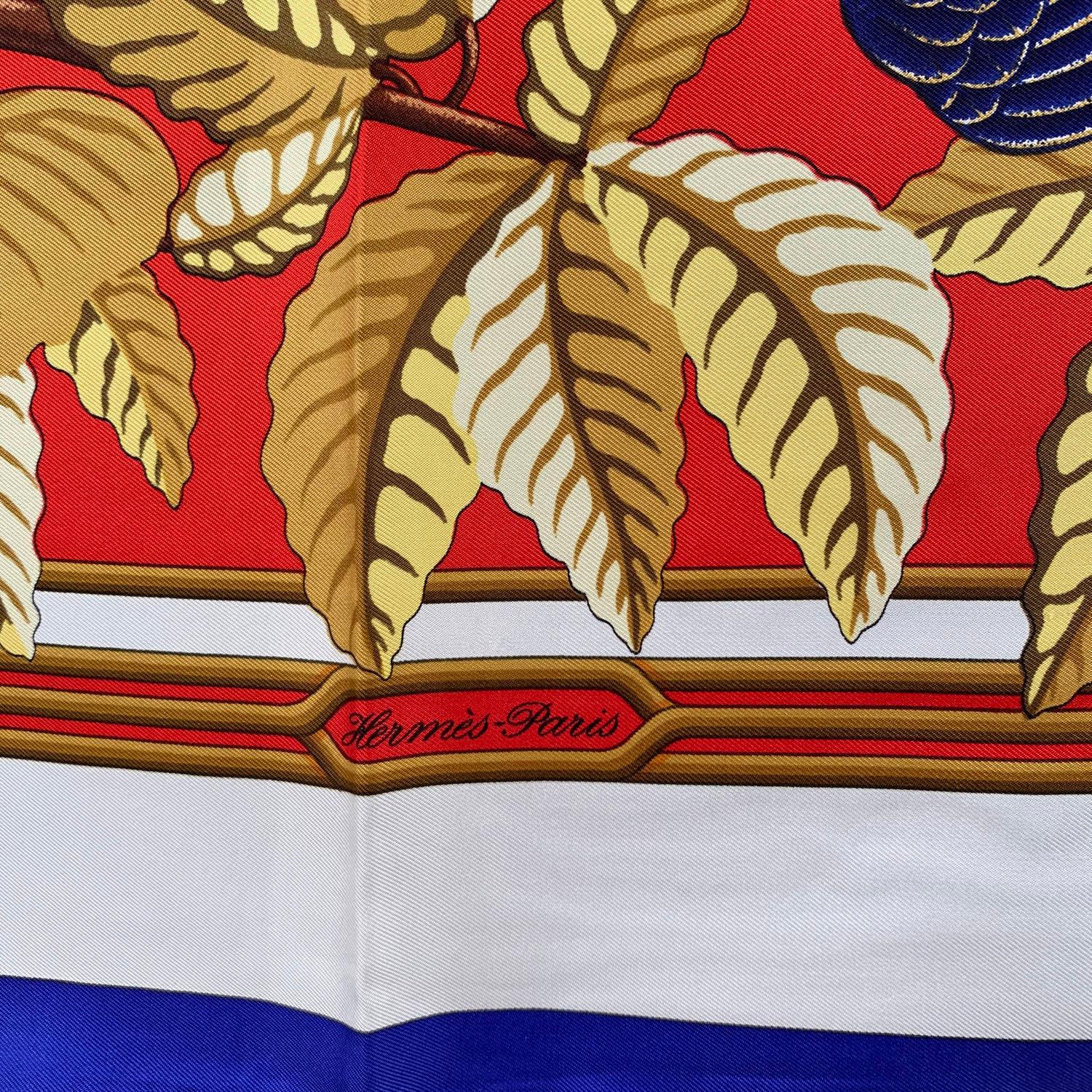 Hermes Vintage Silk Scarf Les Perroquets 1984 Joachim Metz In Excellent Condition In Rome, Rome