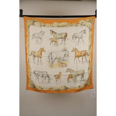 Hermes Vintage Silk Scarf Les Poulains 1960 Xavier De Poret