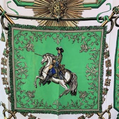 Hermes Vintage Silk Scarf Ludovicus Magnus de la Perriere Defects