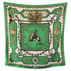 Hermes Vintage Silk Scarf Ludovicus Magnus de la Perriere Defects