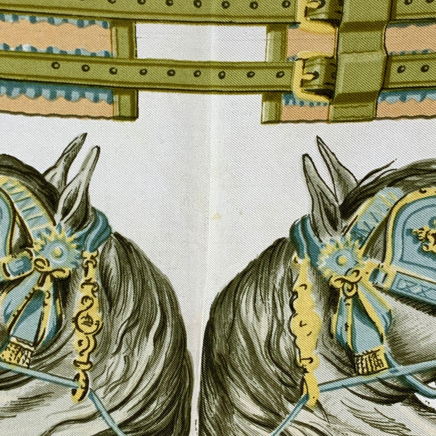 Hermes Vintage Silk Scarf Panache et Fantasie 1959 Hugo Grygkar In Fair Condition In Rome, Rome