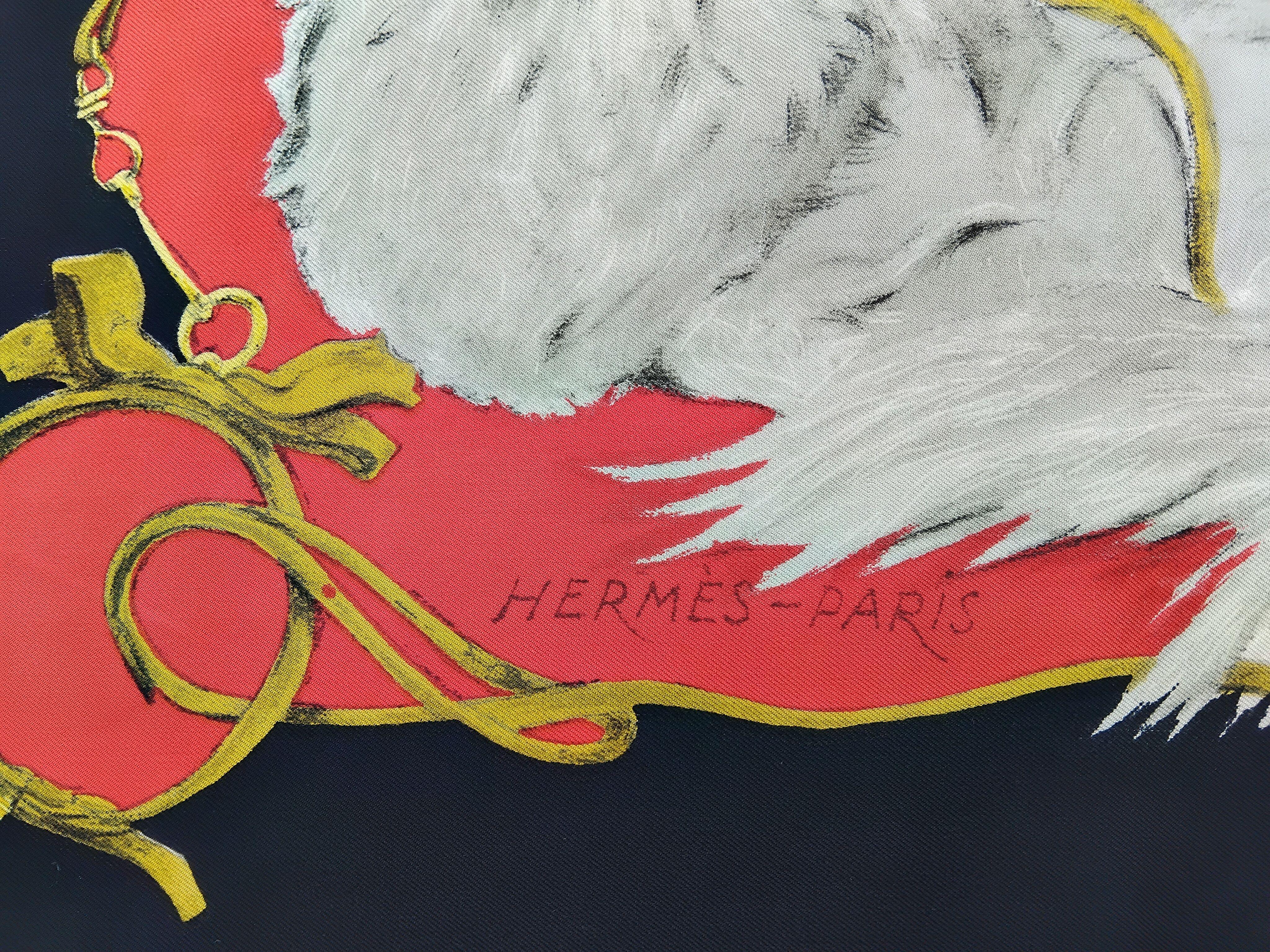 Hermès Vintage Foulard en soie Pékinois Xavier de Poret 1965 10