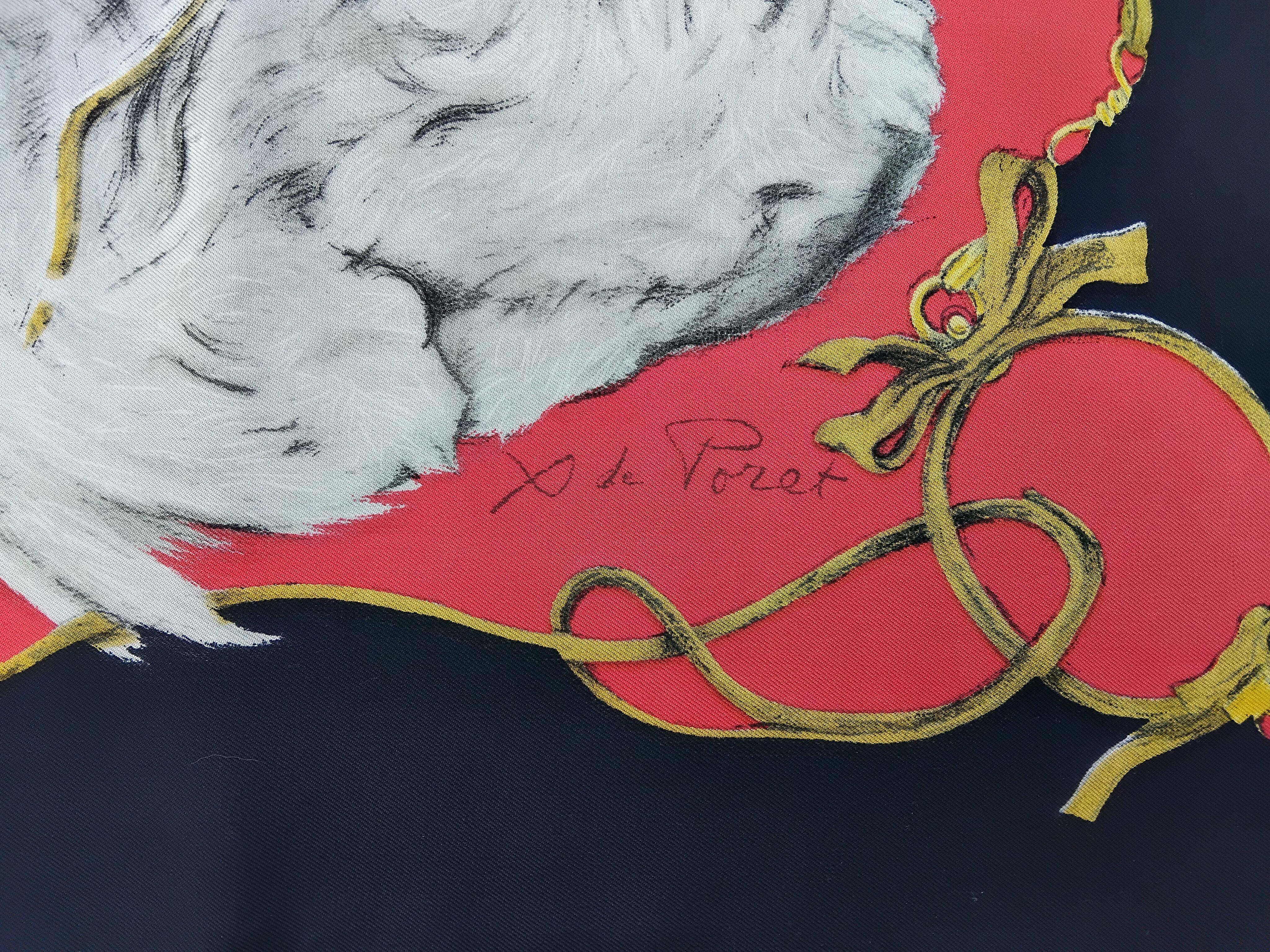 Hermès Vintage Foulard en soie Pékinois Xavier de Poret 1965 3