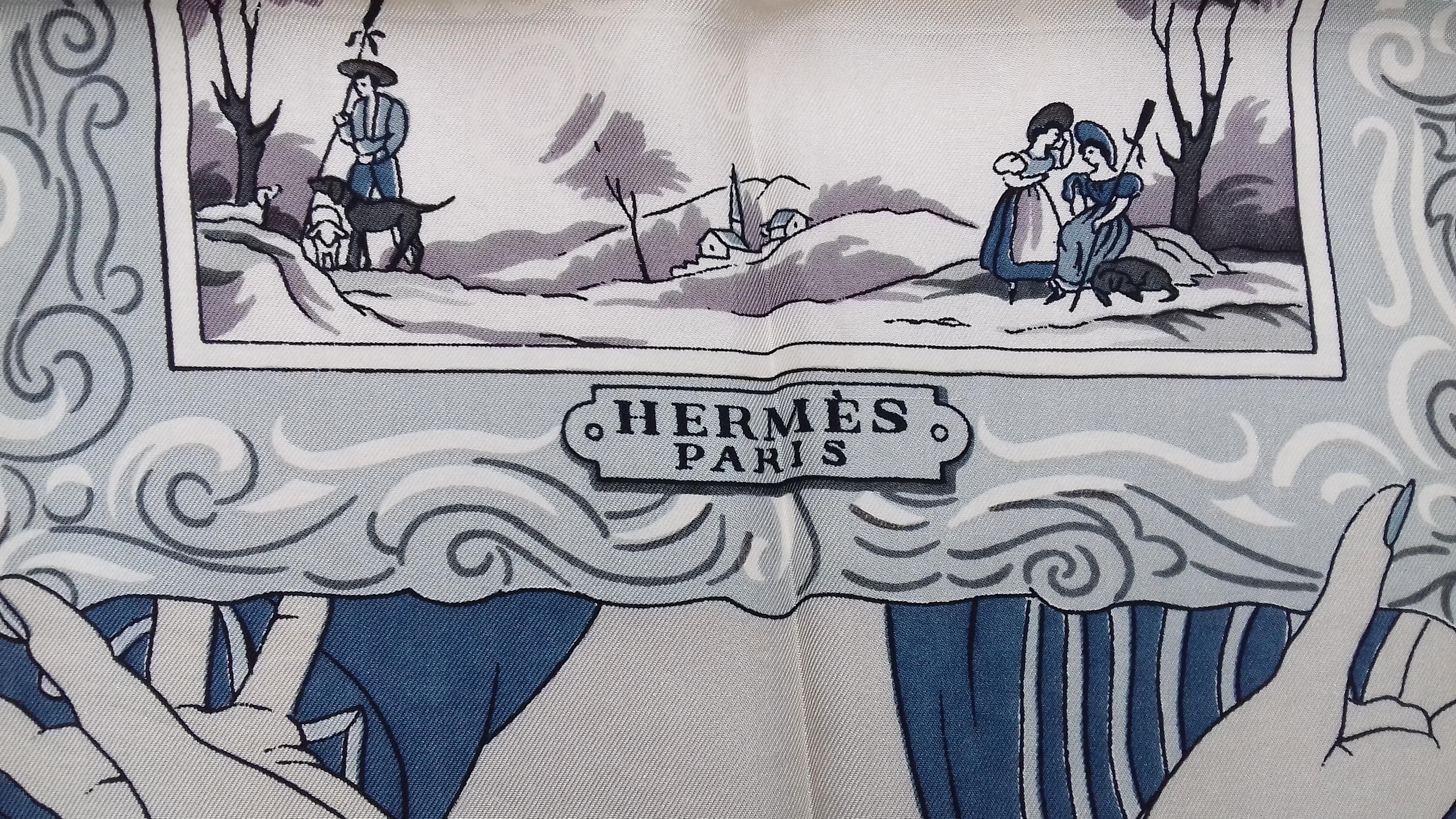 Hermès Vintage Silk Scarf Plaisir de France Hugo Grygkar 1951 1A RARE 13
