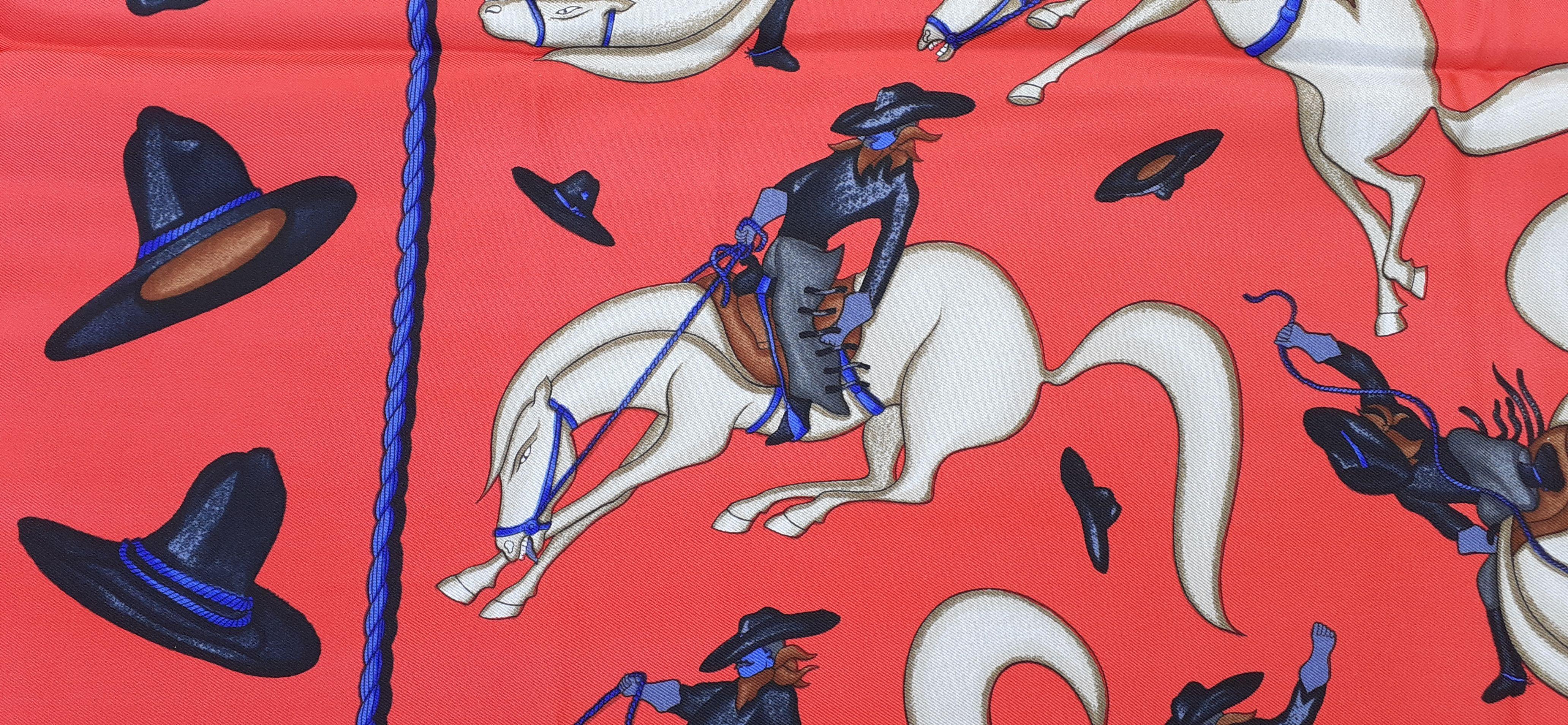 Hermès Vintage Silk Scarf Rodeo Duchene Horse Riding Texas Austin Houston RARE 1