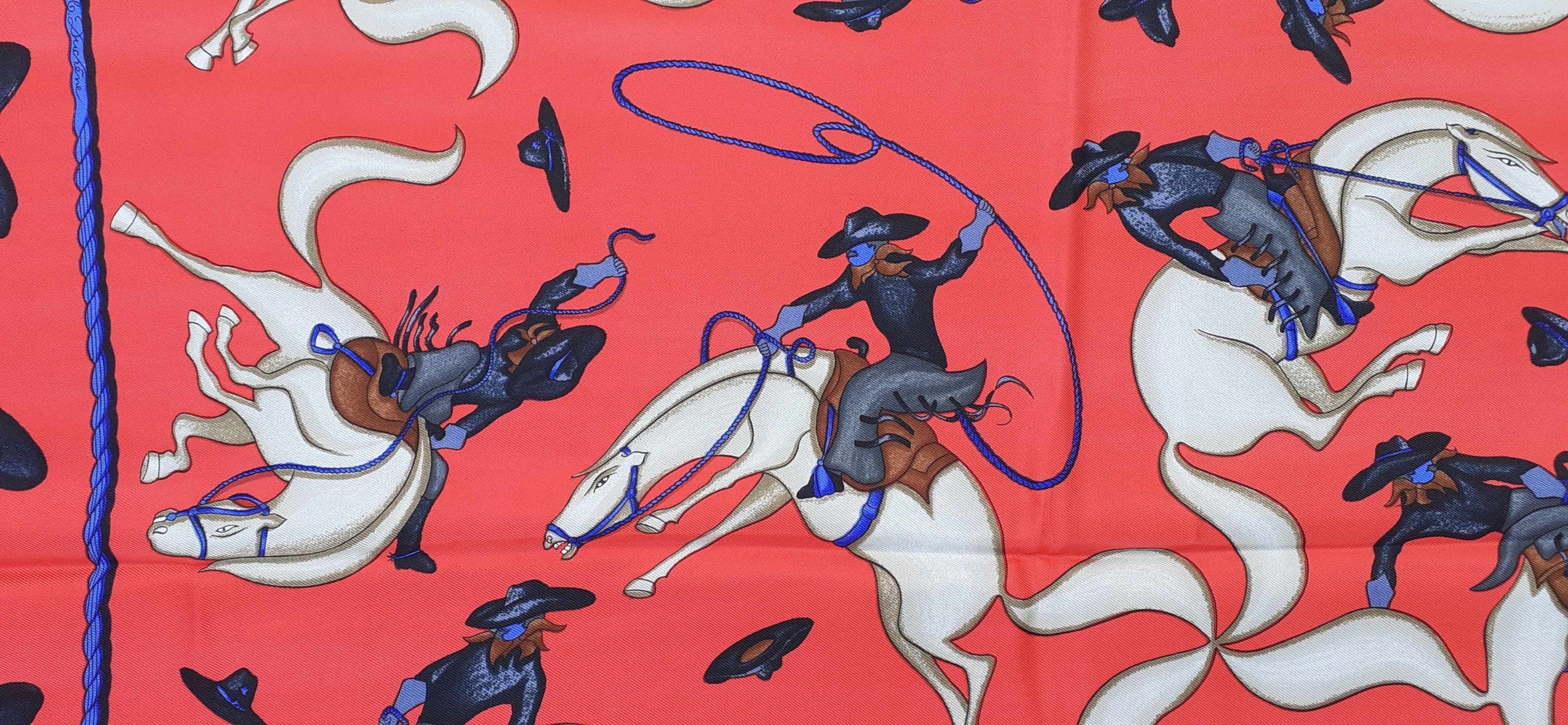 Hermès Vintage Silk Scarf Rodeo Duchene Horse Riding Texas Austin Houston RARE 2