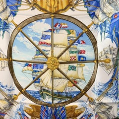 Hermes Vintage Silk Scarf Vive le Vent 1992 Toutsy Bourthoumieux