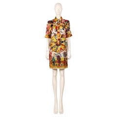 HERMÈS Vintage Silk Shirt Dress “Kachinas” by Kermit Oliver