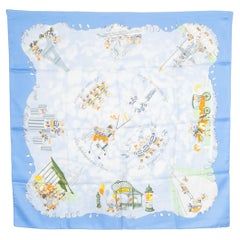 Foulard Hermès Vintage in twill di seta 'Les Triplés' 90 cm di Nicole Lambert
