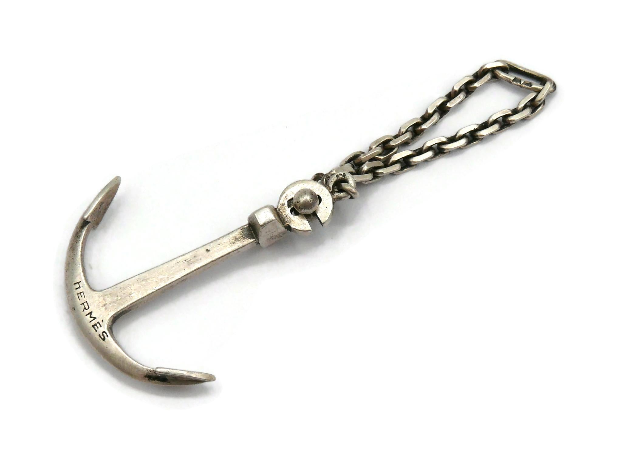 Women's or Men's HERMES Vintage Silver Anchor Nautical Boating Keychain