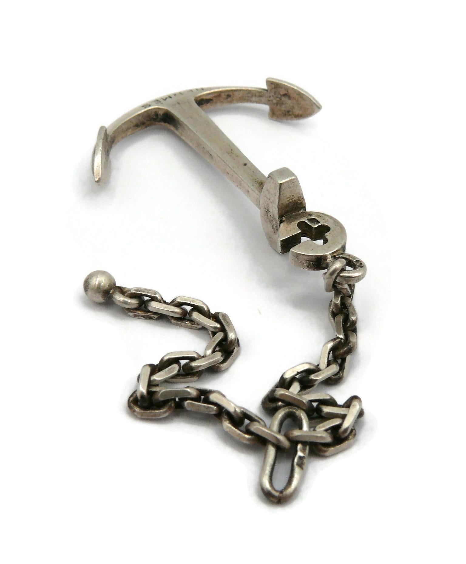 HERMES Vintage Silver Anchor Nautical Boating Keychain 3