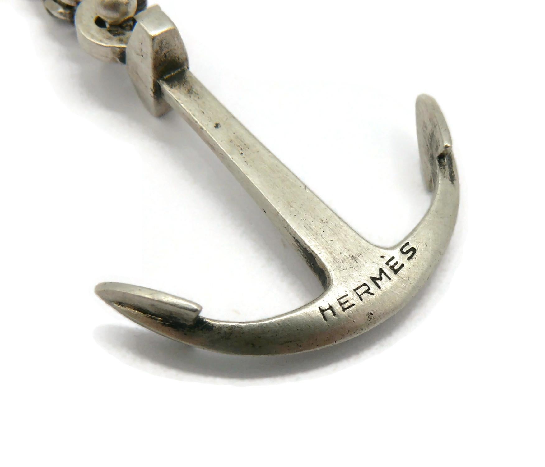 HERMES Vintage Silver Anchor Nautical Boating Keychain 5