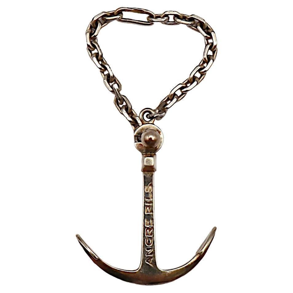 HERMES Vintage Ancre argentée Nautical Boating Keychain