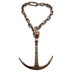 HERMES Vintage Silver Anchor Nautical Boating Keychain
