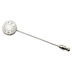 Hermes Vintage Silver Button Pin